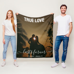True Love Couple Photo Fleece Blanket Deken
