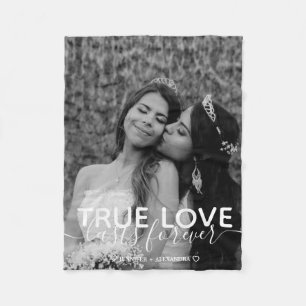 True Love Couple Photo Fleece Blanket Deken