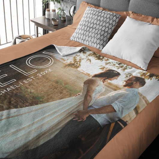 True Love Couple Photo Fleece Blanket Sherpa Deken