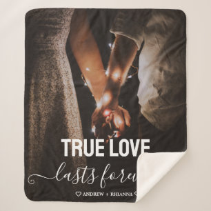 True Love Couple Photo Fleece Blanket Sherpa Deken