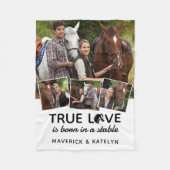 True Love Custom Paardenliefhebber 4 Foto Fleece Deken (Voorkant)