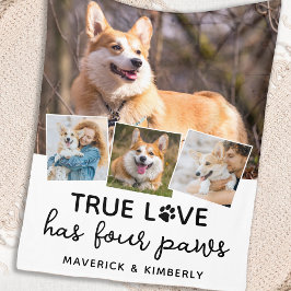 True Love Custom Pet Hondenliefhebber 4 Photo Coll Fleece Deken