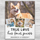 True Love Custom Pet Hondenliefhebber 4 Photo Coll Fleece Deken
