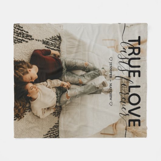 True Love Cute Couple-foto Fleece Deken (Voorkant (Horizontaal))