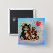 True Love - Cute Vierkante Button 5,1 Cm (Voorkant /achterkant)