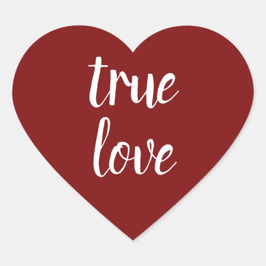 "True Love" Deep Red Heart Stickers (Voorkant)