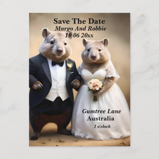 True Love Down Under: Wombats die de knoop doorhak Briefkaart (Voorkant)
