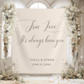 True Love Elegant Script Wedding Backdrop Banner Wandkleed