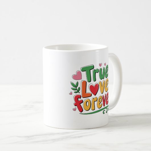 True Love Forever Schattige Heart Design Romantisc Koffiemok (Voorkant rechts)