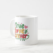 True Love Forever Schattige Heart Design Romantisc Koffiemok (Voorkant links)
