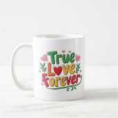 True Love Forever Schattige Heart Design Romantisc Koffiemok (Links)