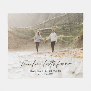 True Love-foto modern, minimaal persoonlijk cadeau Fleece Deken