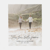 True Love foto modern, minimaal persoonlijk cadeau Fleece Deken (Voorkant)