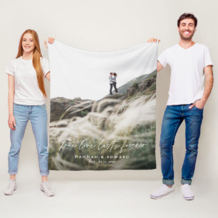 True Love-foto modern, minimaal persoonlijk cadeau Fleece Deken