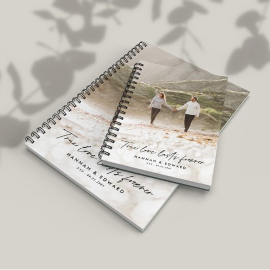True Love-foto modern, minimaal persoonlijk cadeau Notitieboek