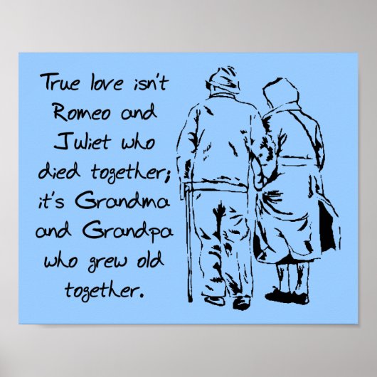 True Love groeit Old Funny Romantic Poster Sign (Voorkant)