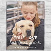 True Love heeft 4 Paws Custom Pet Hondenliefhebber Fleece Deken