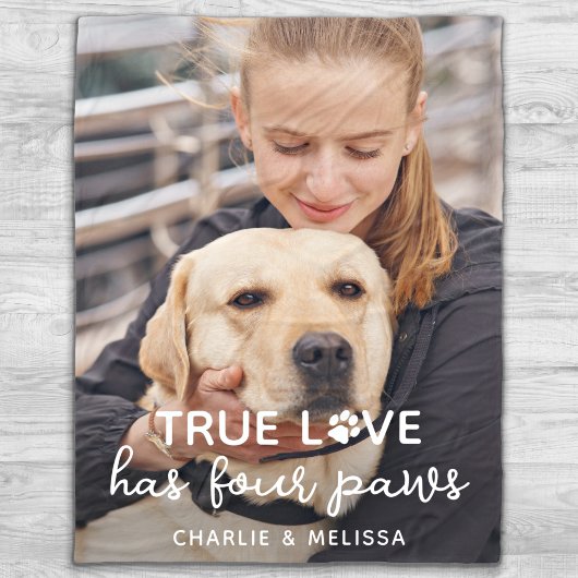True Love heeft 4 Paws Custom Pet Hondenliefhebber Fleece Deken
