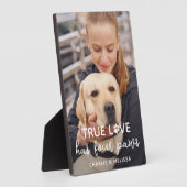 True Love heeft 4 Paws Custom Pet Hondenliefhebber Fotoplaat (Zijkant)