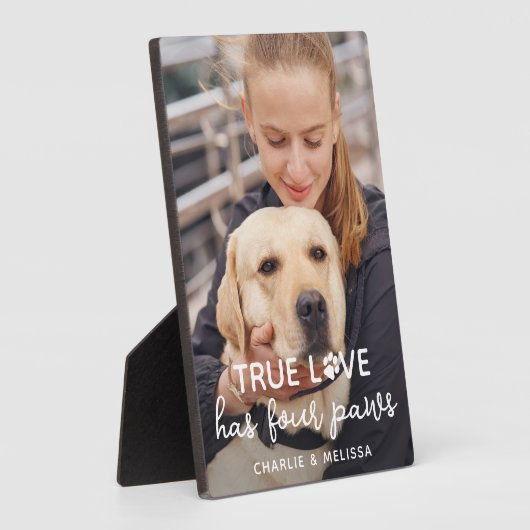 True Love heeft 4 Paws Custom Pet Hondenliefhebber Fotoplaat (Zijkant)