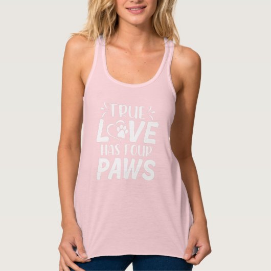 True Love heeft vier poten hondenbezitters Tanktop (Voorkant)