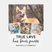 True Love Hondenliefhebber Personalized 4 Photo Co Fleece Deken (Voorkant)