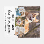 True Love Hondenliefhebber Personalized 4 Photo Co Fleece Deken (Voorkant (Horizontaal))
