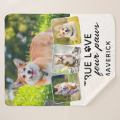 True Love Hondenliefhebber Personalized 4 Photo Co Sherpa Deken (Voorkant (horizontaal))