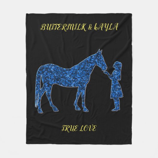 "TRUE LOVE" HORSE BLANKET MET GEPERSONEERDE NAAM. FLEECE DEKEN (Voorkant)