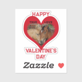 True Love Horses Conversation Heart Valentine Sticker