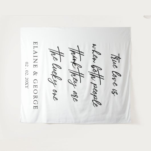 True Love is Wedding Photo Backdrop Wandkleed (Voorkant (horizontaal))