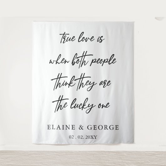 True Love is Wedding Photo Backdrop Wandkleed (Voorkant)