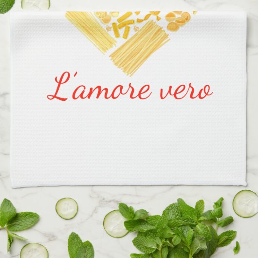 True Love - Italiaans pasta Kitchen Towel Theedoek (Gevouwen)