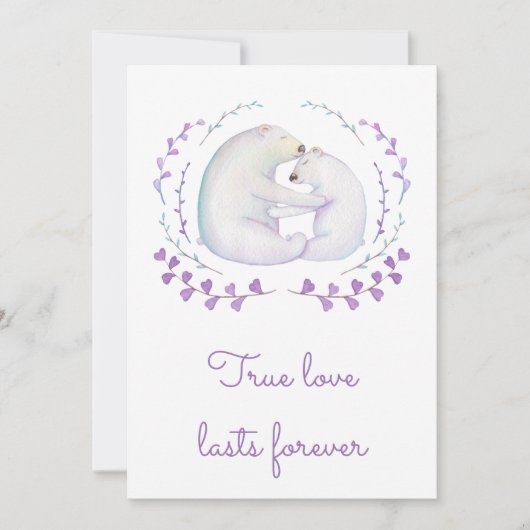 True Love Lasts for ever Polar Beer Valentijnsdag Feestdagenkaart (Voorkant)