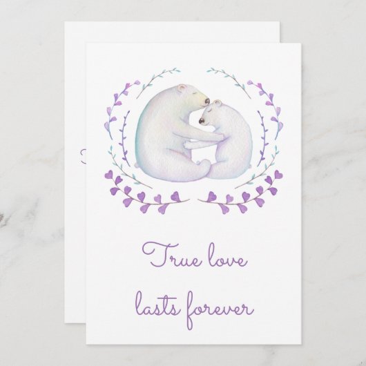 True Love Lasts for ever Polar Beer Valentijnsdag Feestdagenkaart (Voorkant / Achterkant)