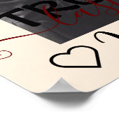 True Love Lasts Forever Cute Couple Heart Photo Poster (Hoek)