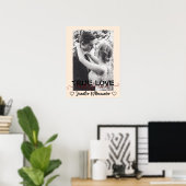 True Love Lasts Forever Cute Couple Heart Photo Poster (Thuiskantoor)