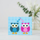 True Love - Owl Cartoon Briefkaart (Staand voorkant)