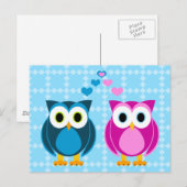 True Love - Owl Cartoon Briefkaart (Voorkant / Achterkant)