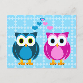 True Love - Owl Cartoon Briefkaart