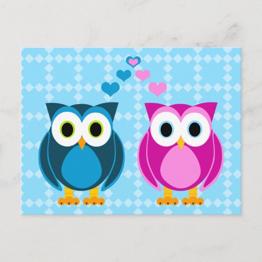 True Love - Owl Cartoon Briefkaart (Voorkant)