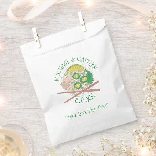 True Love Pho-Ever Vietnamese Soup Wedding Foodie Bedankzakje (Geknipt)