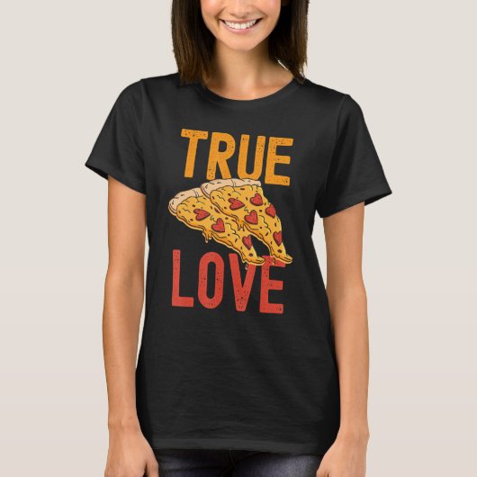 True Love Pizza Boys Funny Valentijnsdag Kind Piz T-shirt (Voorkant)
