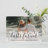 True Love Postponed Wedding Typography Aankondiging (Staand voorkant)