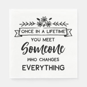 True Love Quote Wedding Vrijgezellenfeest Zwart Wi Servet