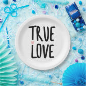 True Love Quote Zwart Wit Trouwen Papieren Bordje (Feest)