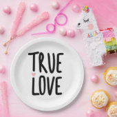 True Love Quote Zwart Wit Trouwen Papieren Bordje (Feest)