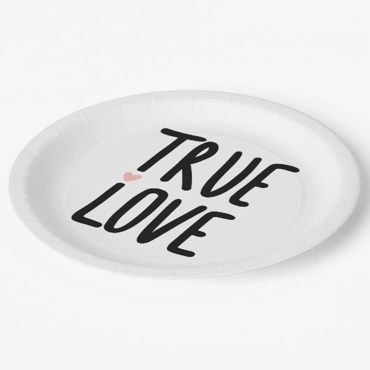 True Love Quote Zwart Wit Trouwen Papieren Bordje (Gekanteld)
