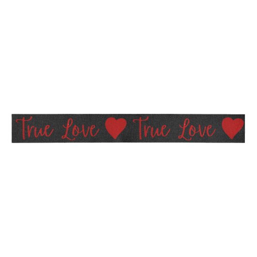 True Love Red Glitter Valentijns Grosgrain Ribbon Grosgrain Lint (Voorkant)
