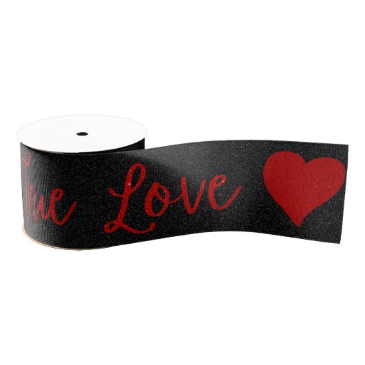 True Love Red Glitter Valentijns Grosgrain Ribbon Grosgrain Lint (Spoel)